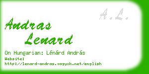 andras lenard business card